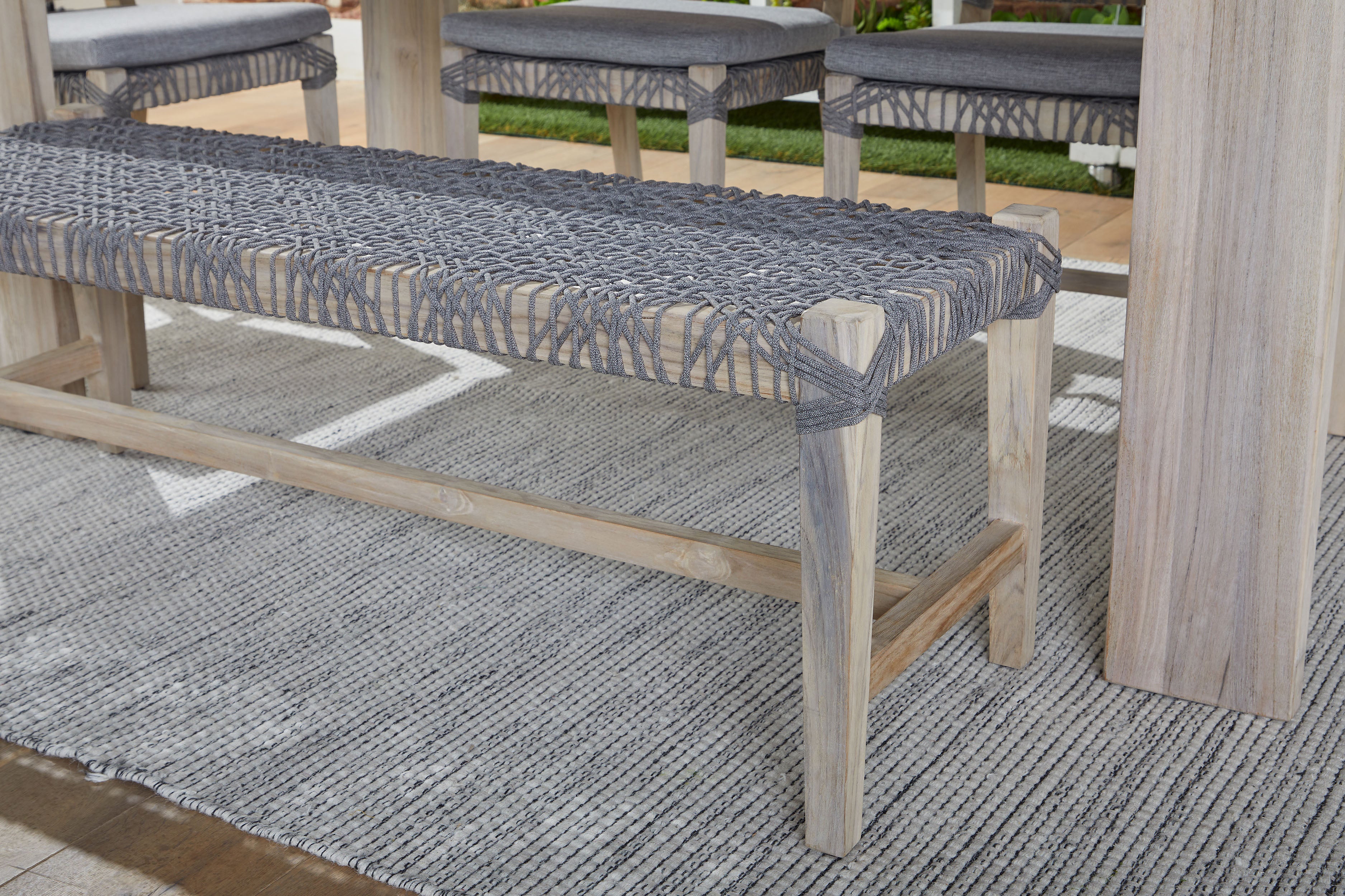  Essentials For Living Costa Outdoor Bench - Gray - Bonton