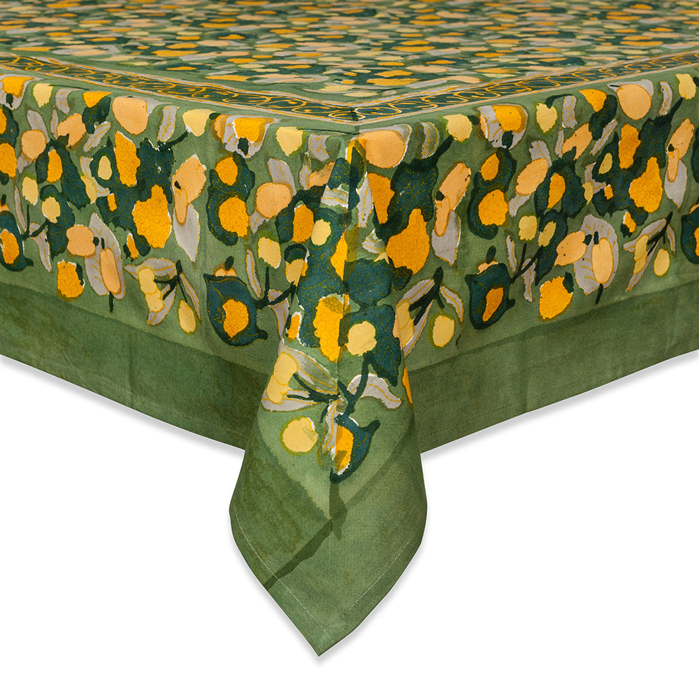  Couleur Nature Fruit Yellow/Green Tablecloth - Yellow/Green - Bonton