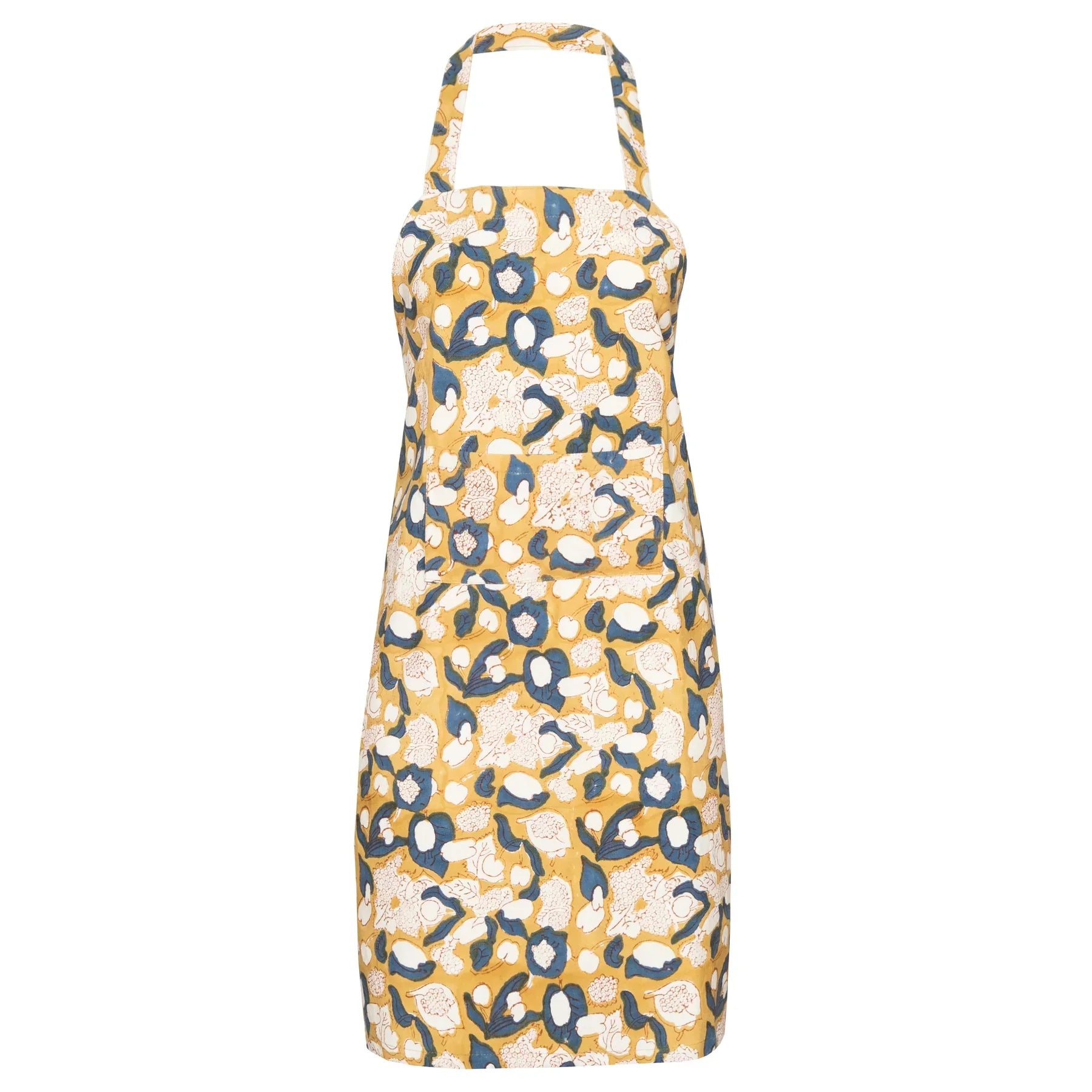  Couleur Nature Forest Harvest Mustard & Blue Apron - Mustard/Blue - Bonton