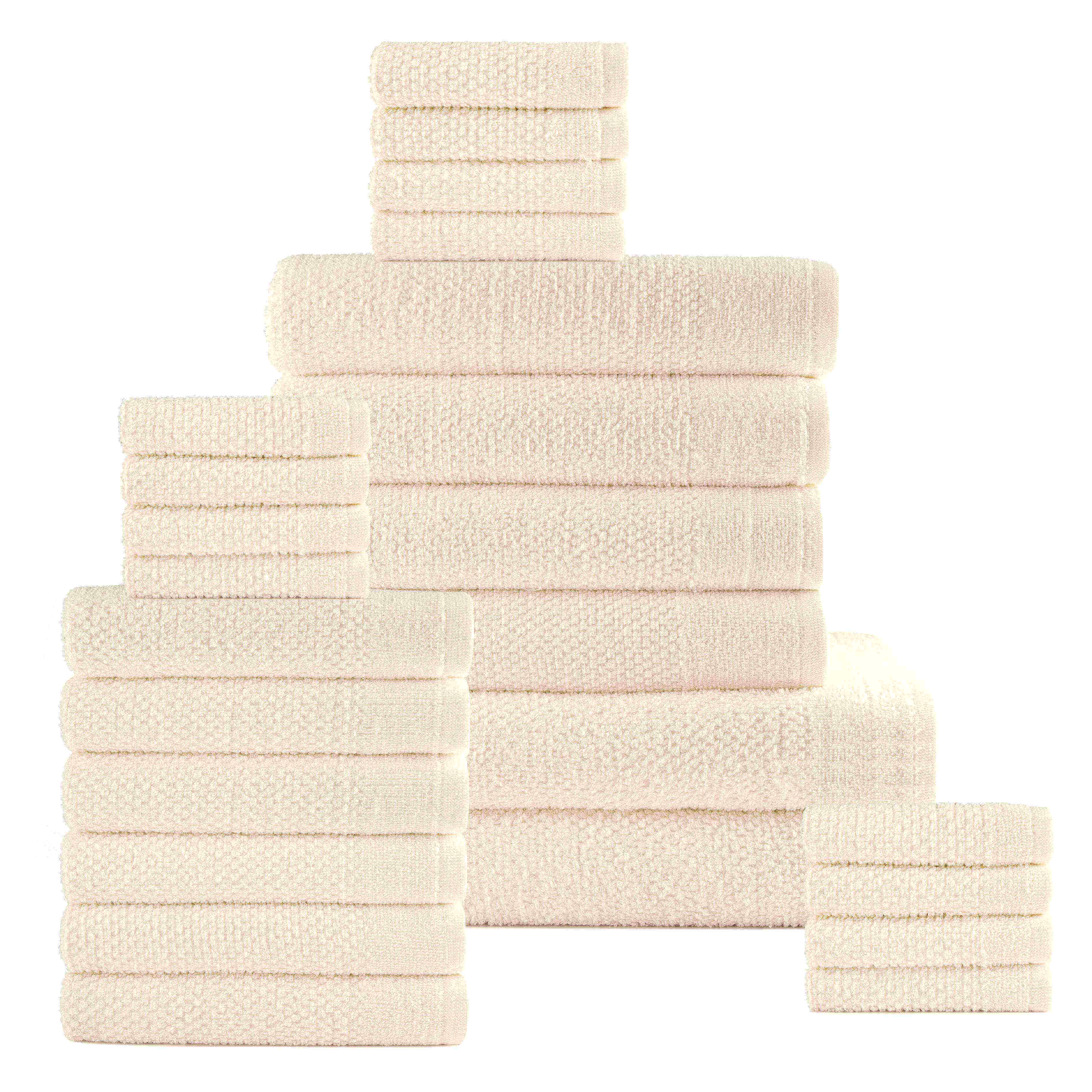  Dan River Dan River 24 Piece Popcorn Cotton Bath Towel Set. - Aqua - Bonton