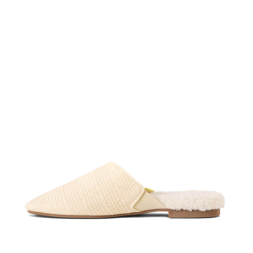  Luvons Devon Luxe Memory Foam Slippers - Raffia Cream - Bonton