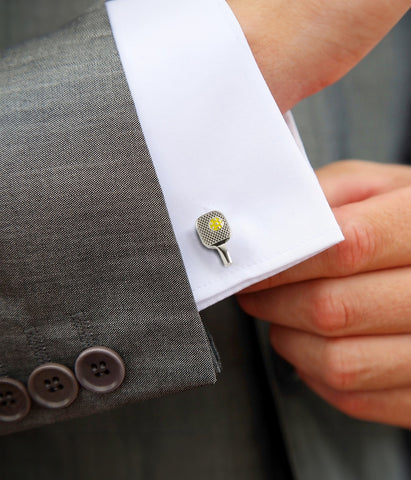 Pickleball Racket Silver Cufflinks