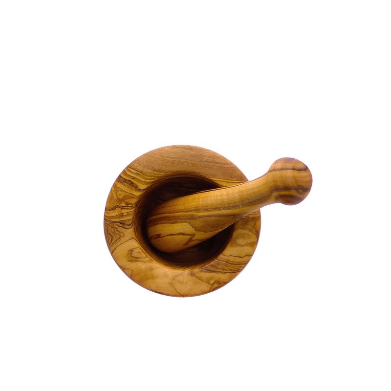  French Home Olive Wood Pestle And Mortar - Olive - Bonton