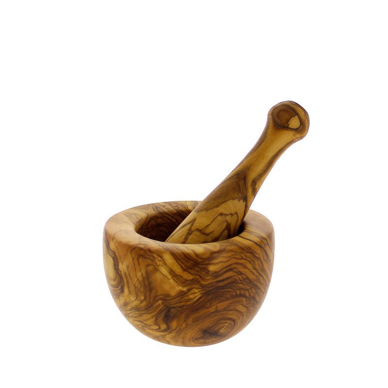  French Home Olive Wood Pestle And Mortar - Olive - Bonton