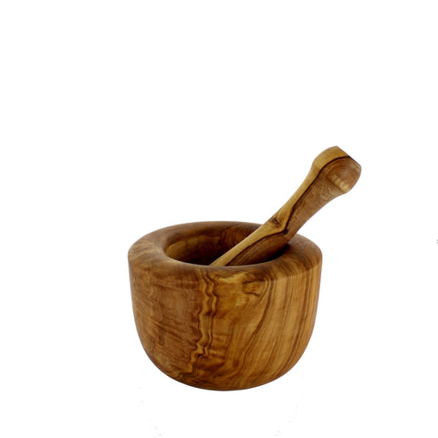 Olive Wood Pestle 6" & Mortar 3" X 5"
