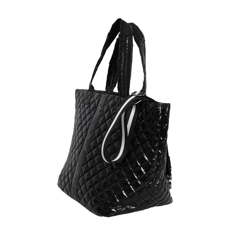 The Debra Diamond Tote Glossy Black