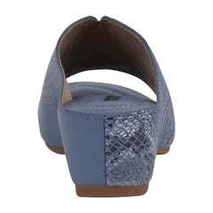 Women's Dacia Blue Snake-Skin Wedge Sandals