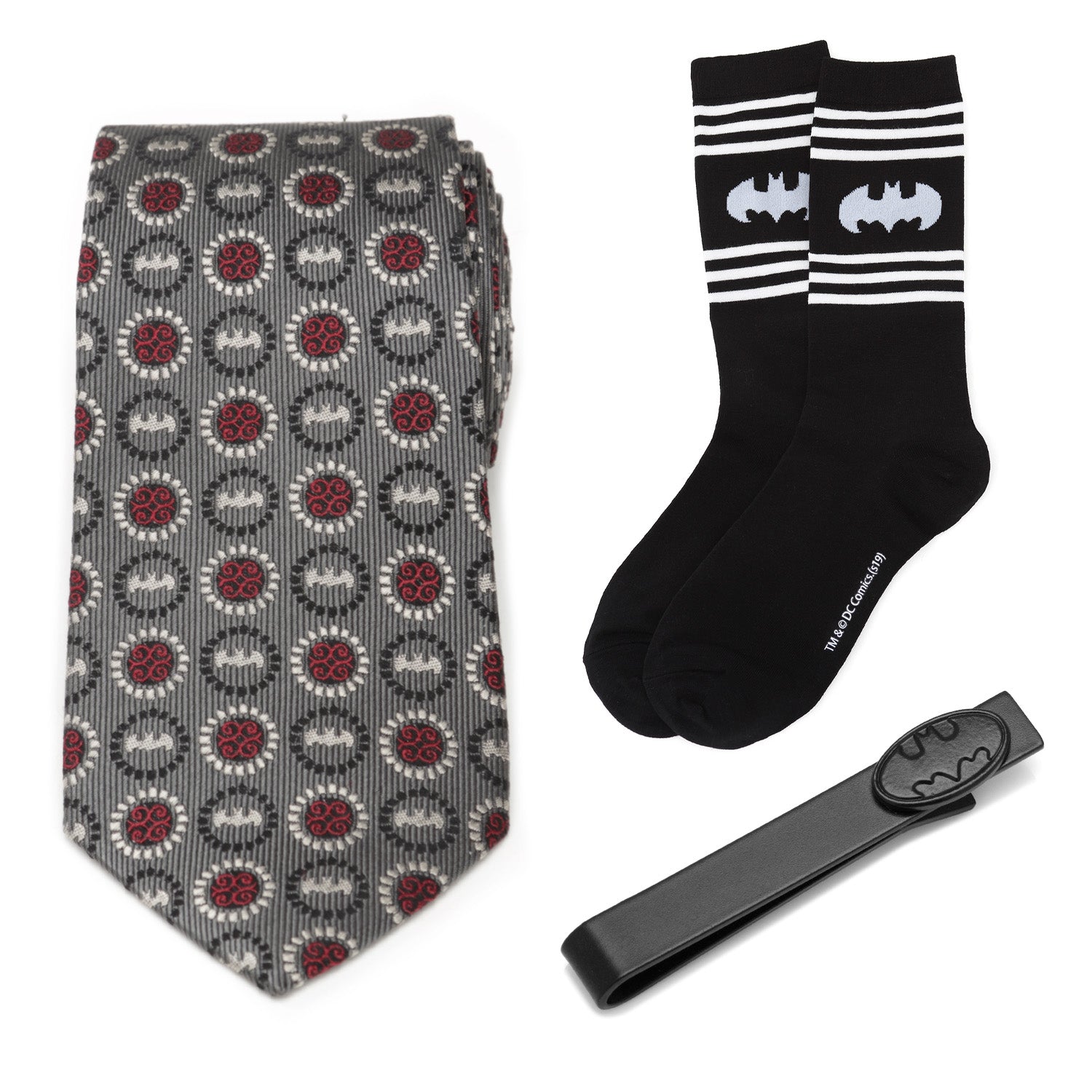  Cufflinks Batman Necktie Gift Set - Default Title - Bonton