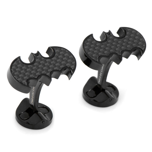 Stainless Steel Carbon Fiber Batman Cufflinks