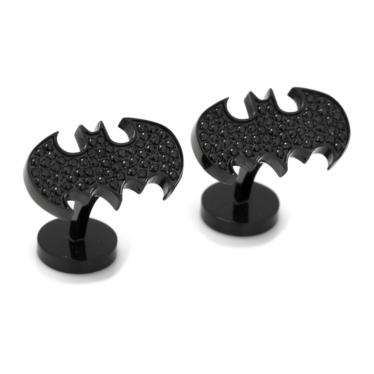  Cufflinks Stainless Steel Black Pave Crystal Batman Cufflinks - Default Title - Bonton