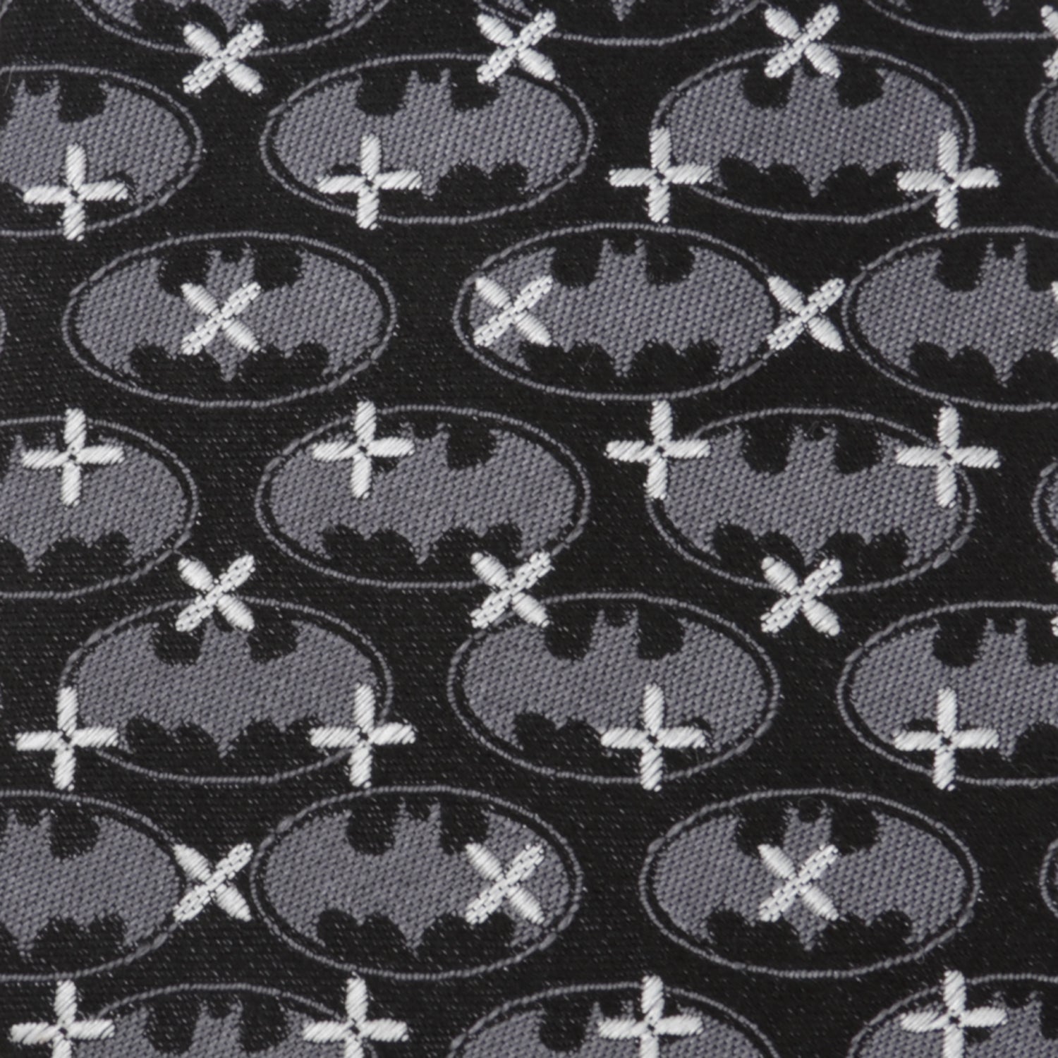  Cufflinks Batman Cross Black Silk Men's Tie - Default Title - Bonton