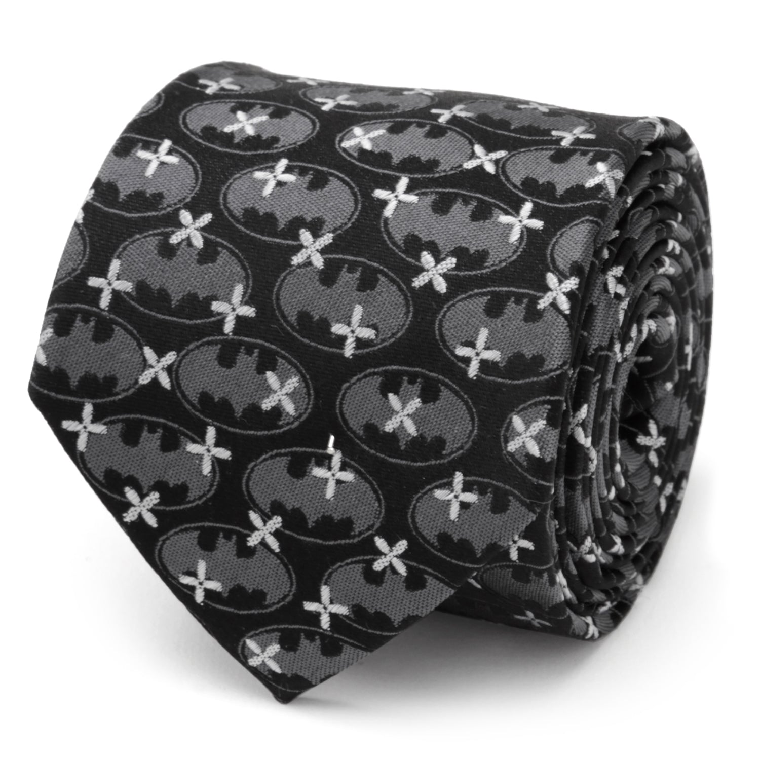  Cufflinks Batman Cross Black Silk Men's Tie - Default Title - Bonton