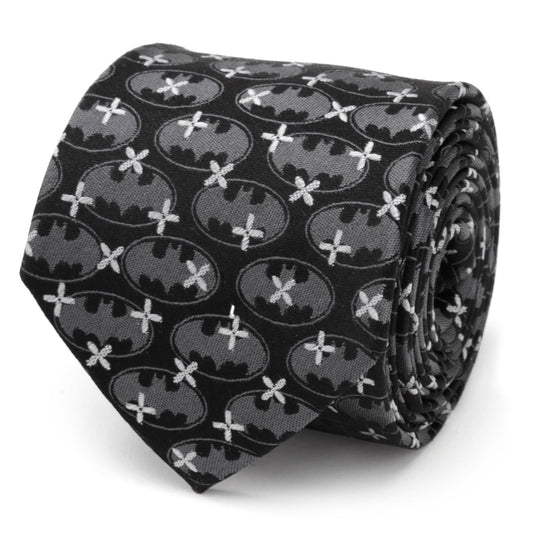 Batman Cross Black Silk Men's Tie