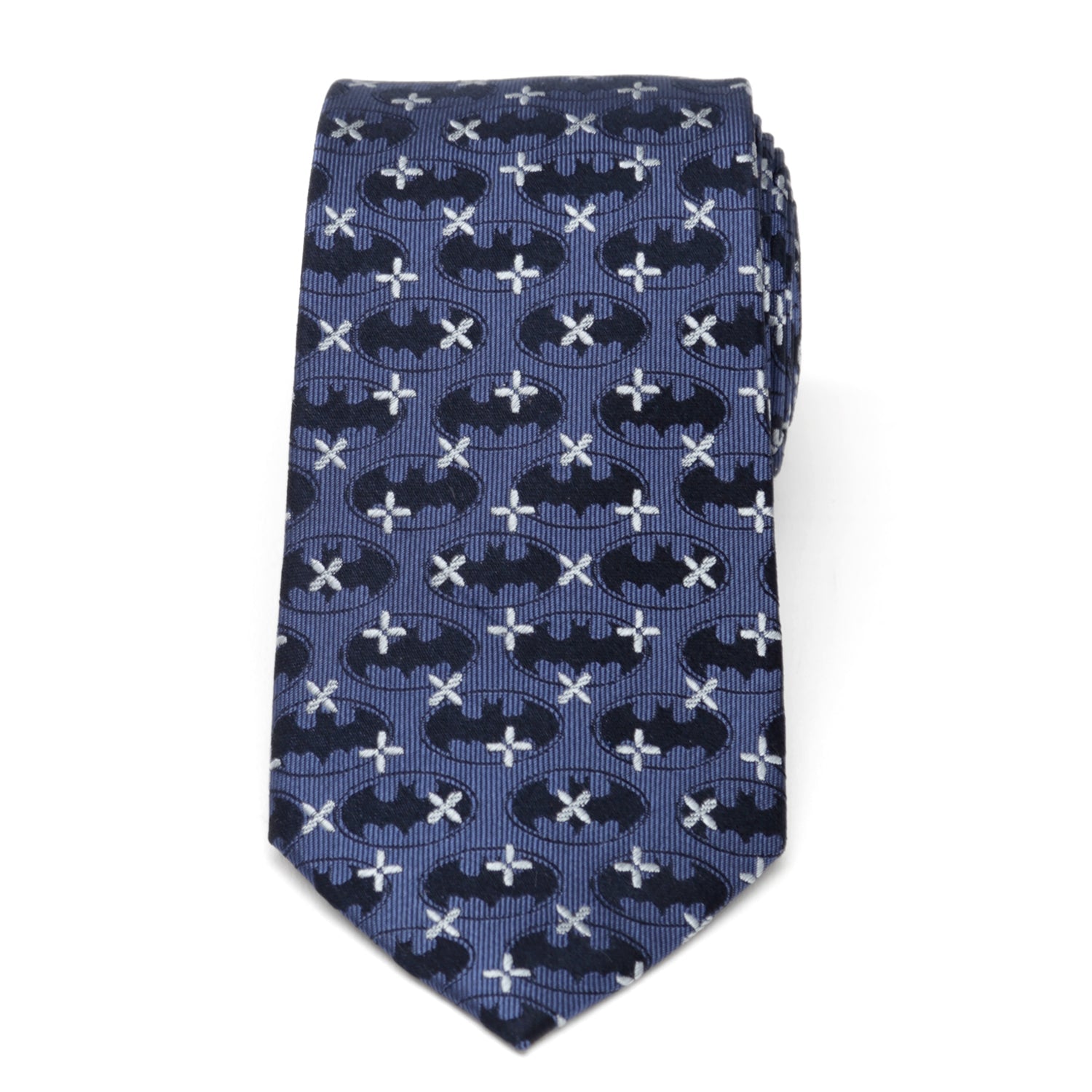  Cufflinks Batman Cross Blue Silk Men's Tie - Default Title - Bonton