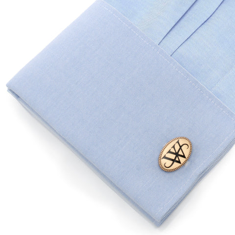 Wayne Monogram Gold Cufflinks