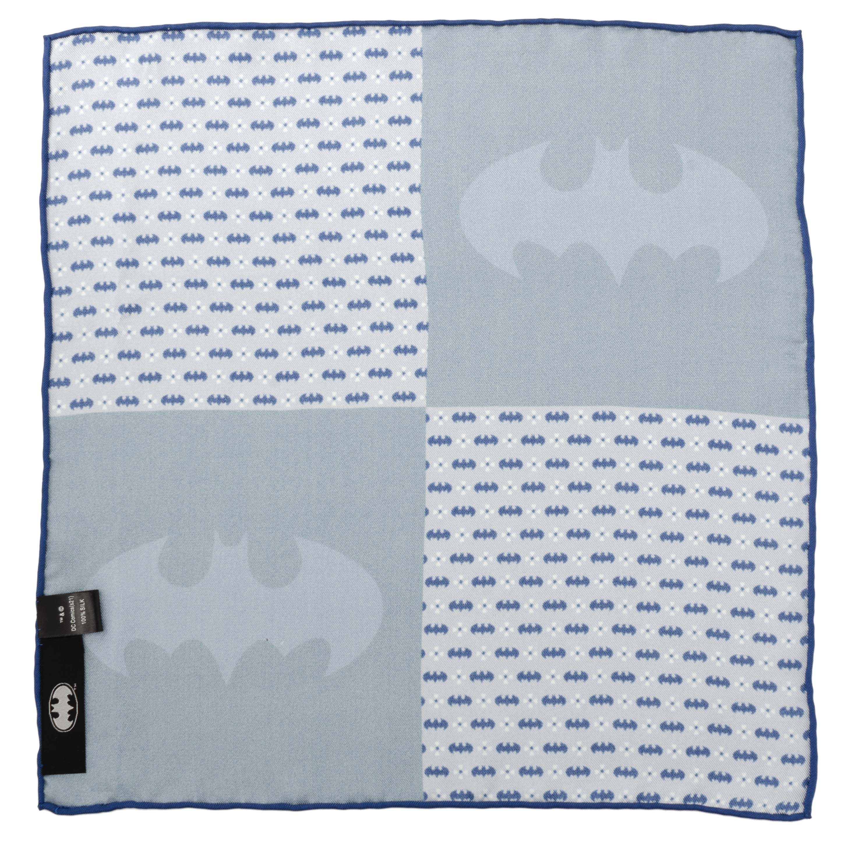  Cufflinks Batman Multi Motif Blue Pocket Square - Default Title - Bonton