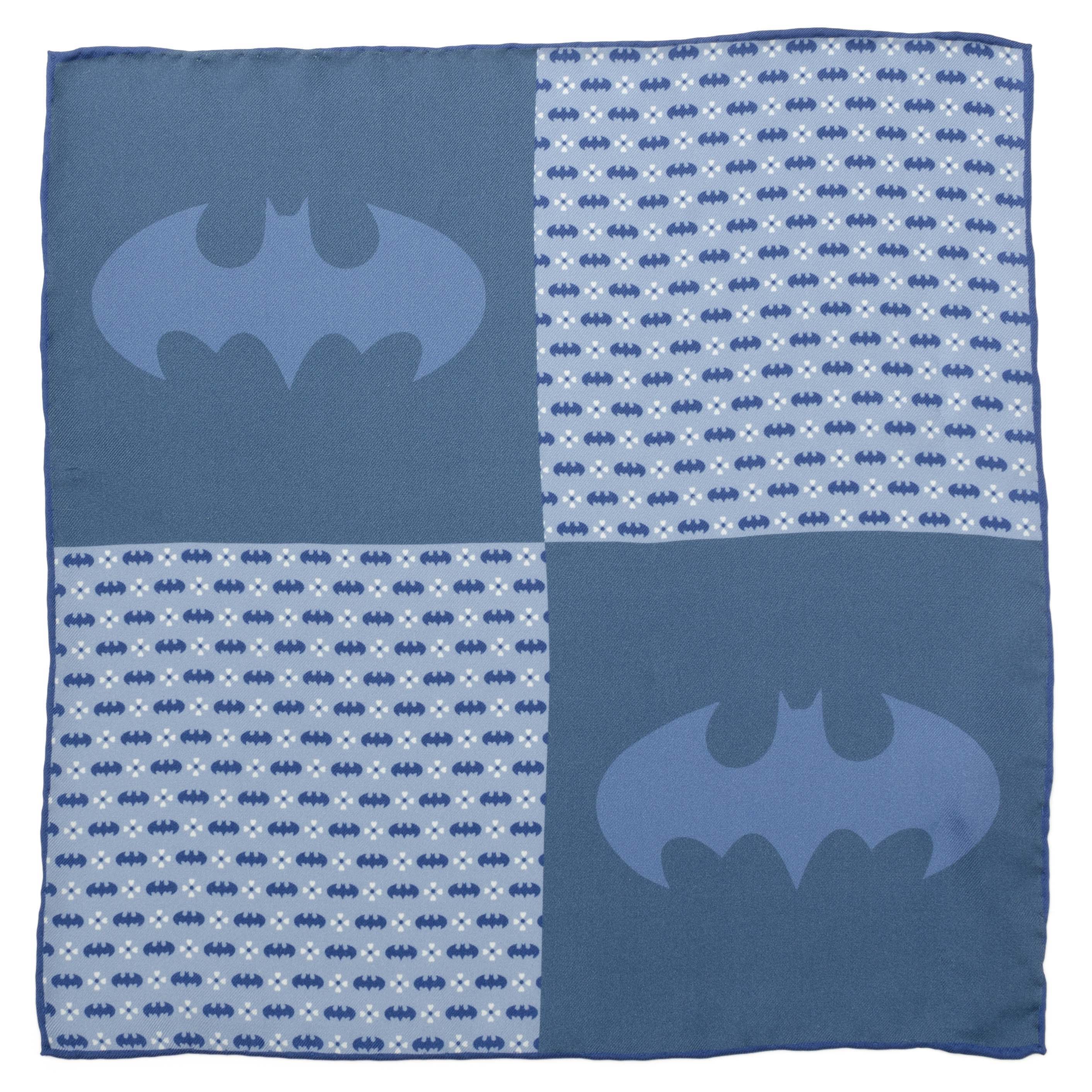  Cufflinks Batman Multi Motif Blue Pocket Square - Default Title - Bonton