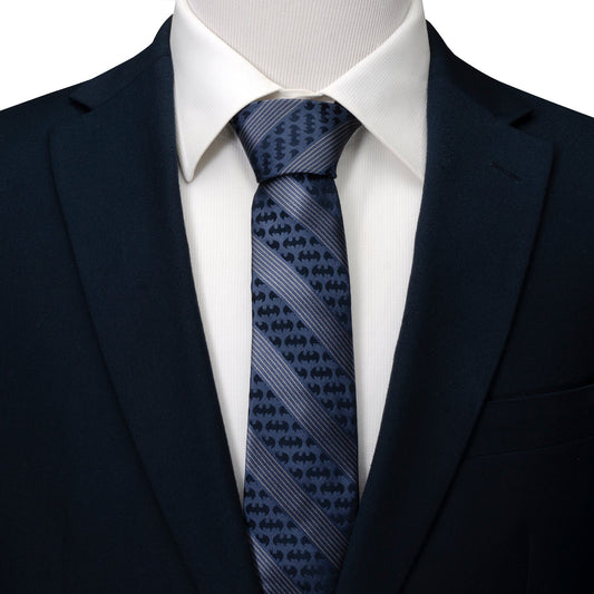 Batman Pinstripe Navy Tie