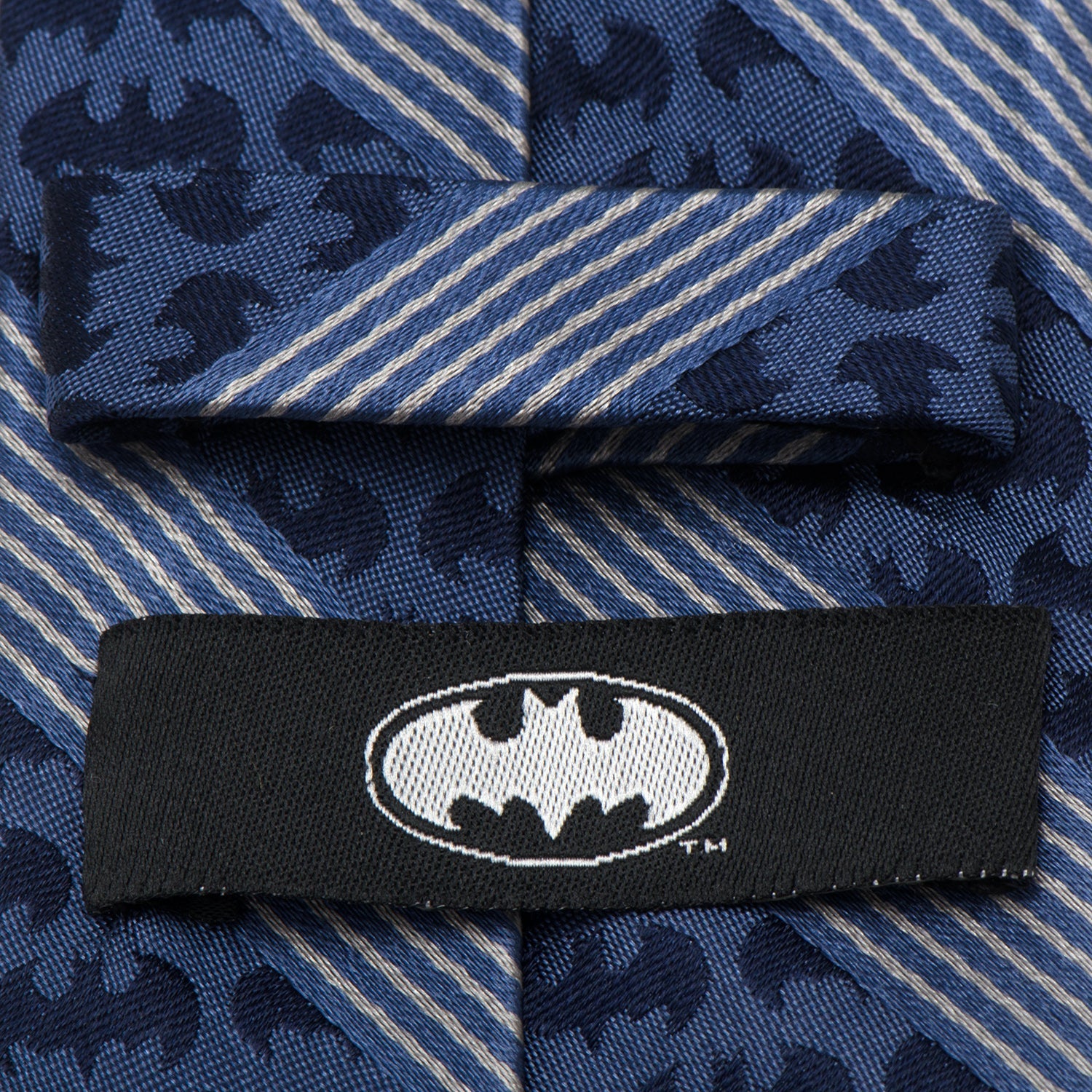  Cufflinks Batman Pinstripe Navy Tie - Default Title - Bonton