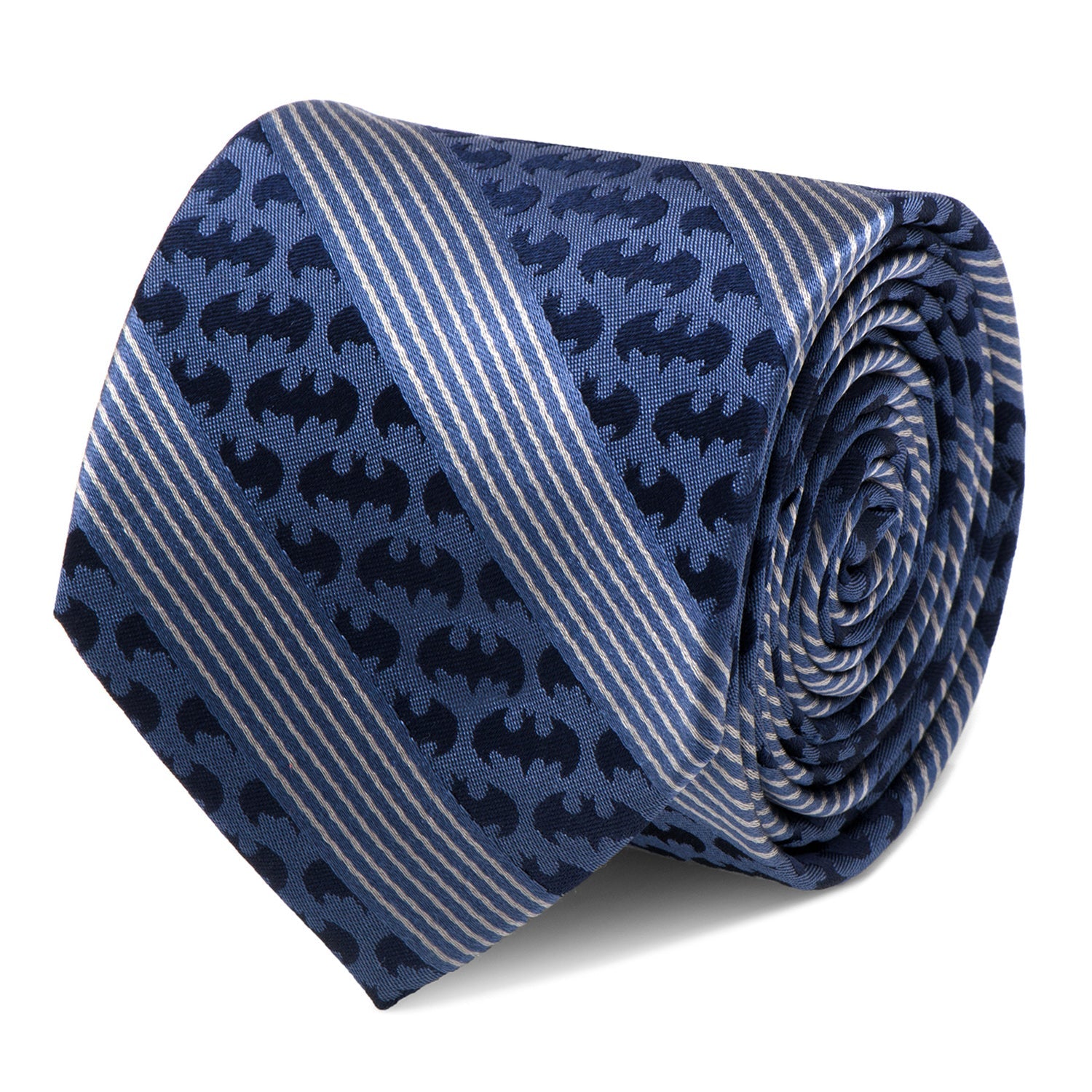  Cufflinks Batman Pinstripe Navy Tie - Default Title - Bonton