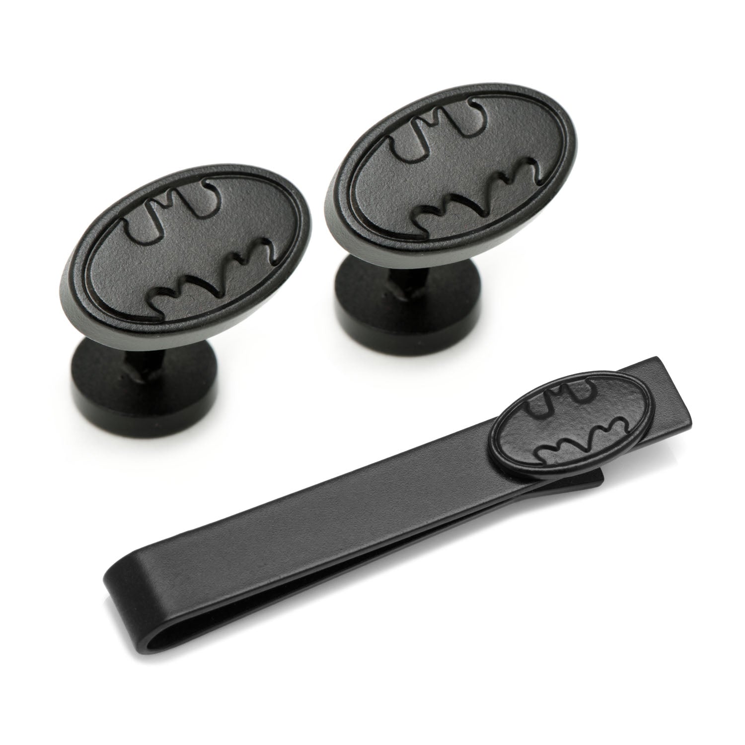 Cufflinks Batman Satin Black Cufflinks and Tie Bar Gift Set - Default Title - Bonton