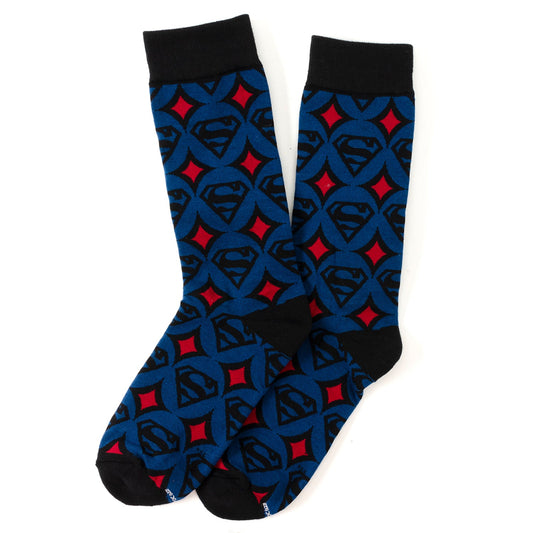 Superman Circle Motif Blue Men's Socks