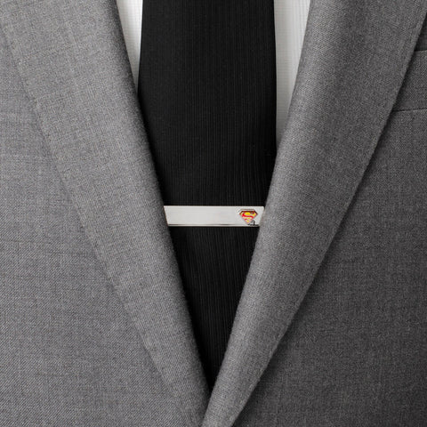 Superman Hidden Message Silver Tie Bar