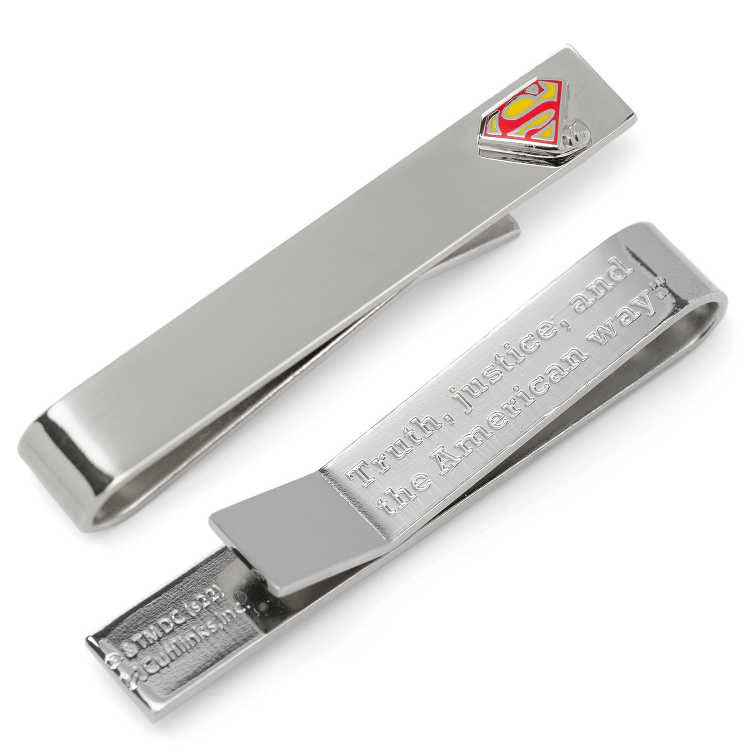  Cufflinks Superman Hidden Message Silver Tie Bar - Default Title - Bonton
