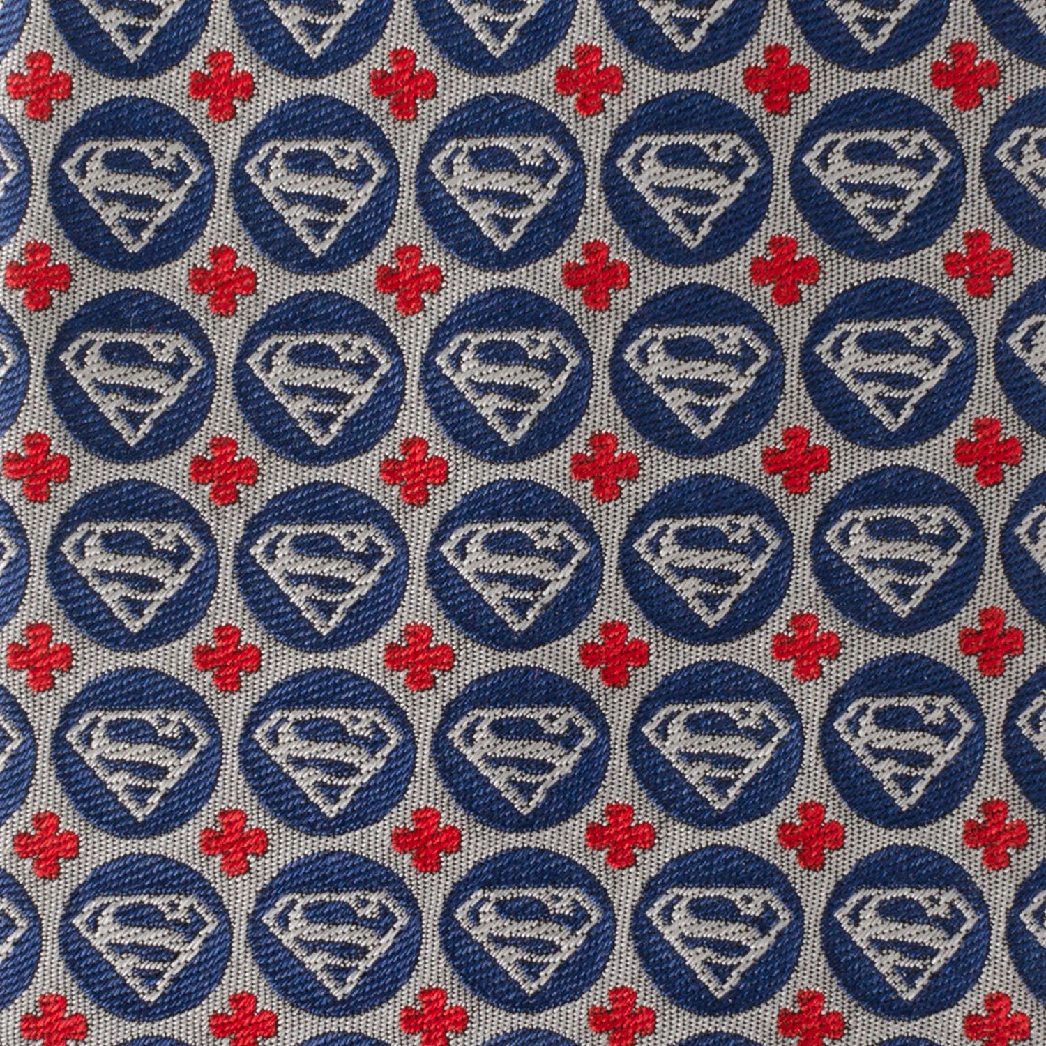 Cufflinks Superman Shield Motif Gray Men's Tie - Default Title - Bonton