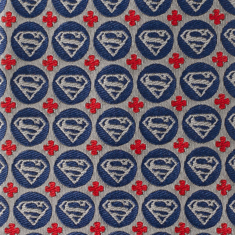 Superman Shield Motif Gray Men's Tie