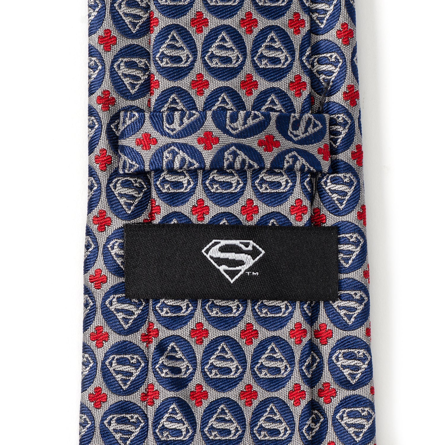  Cufflinks Superman Shield Motif Gray Men's Tie - Default Title - Bonton