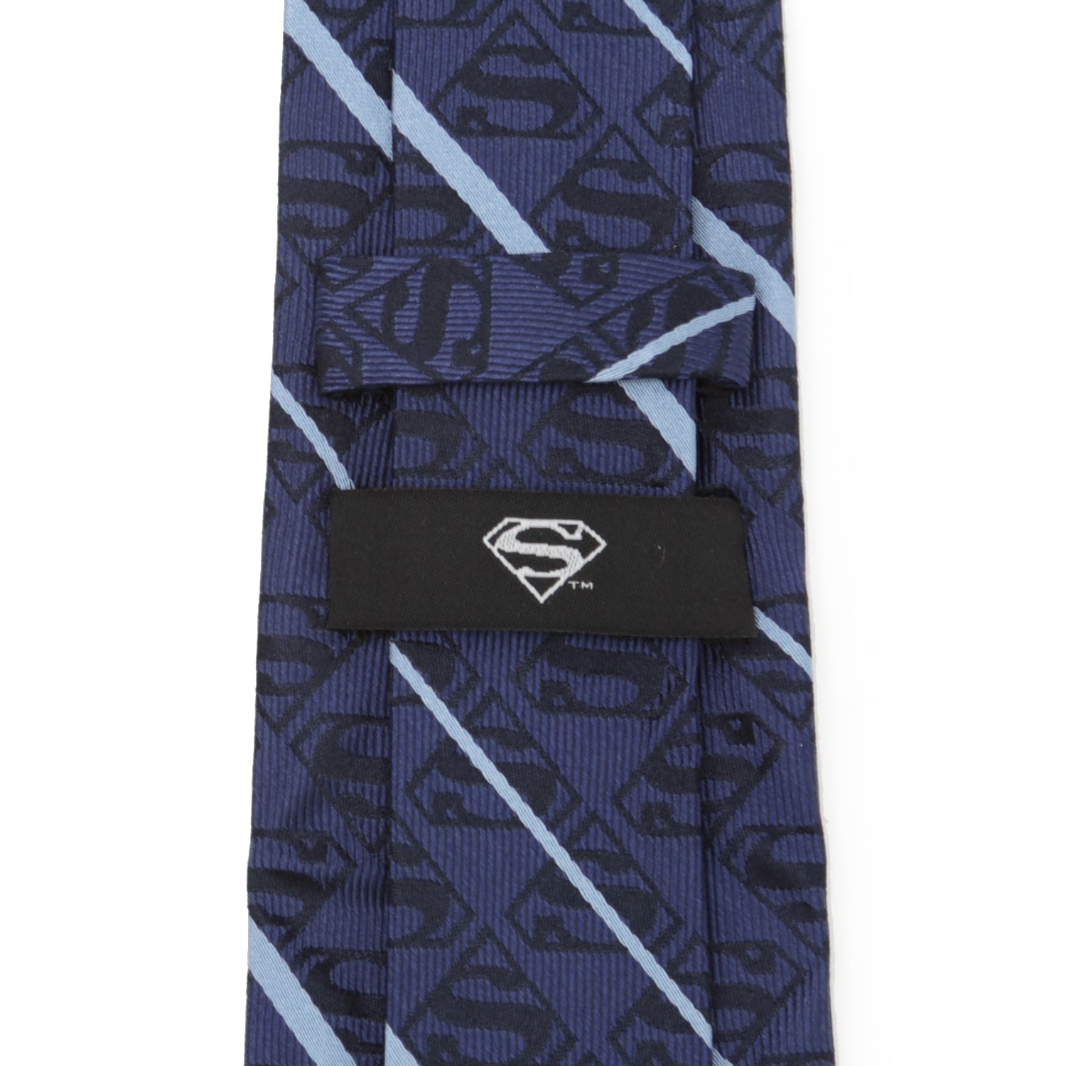  Cufflinks Superman Stripe Pattern Blue Silk Men's Tie - Default Title - Bonton