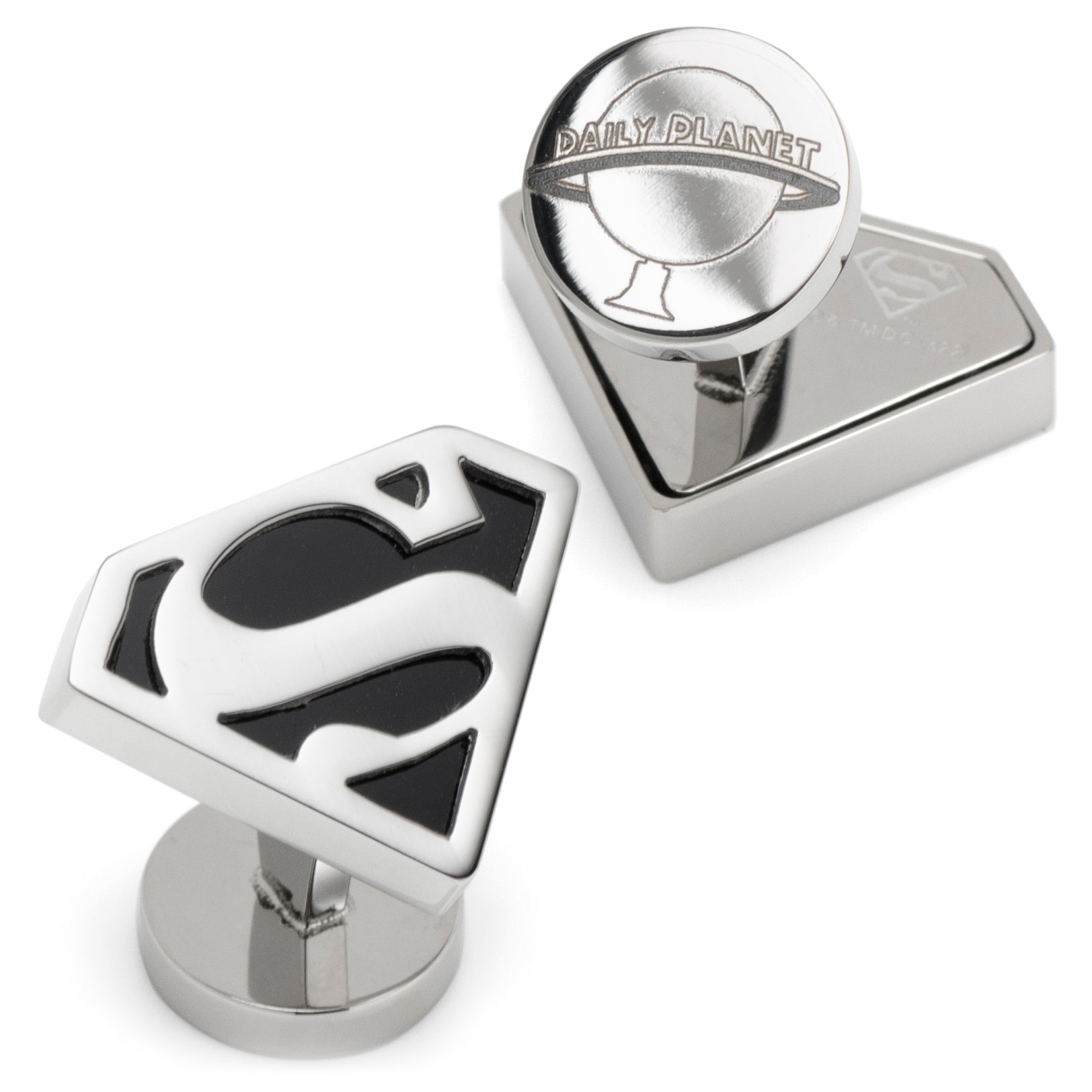  Cufflinks Superman Black Onyx Stainless Steel Cufflinks - Default Title - Bonton