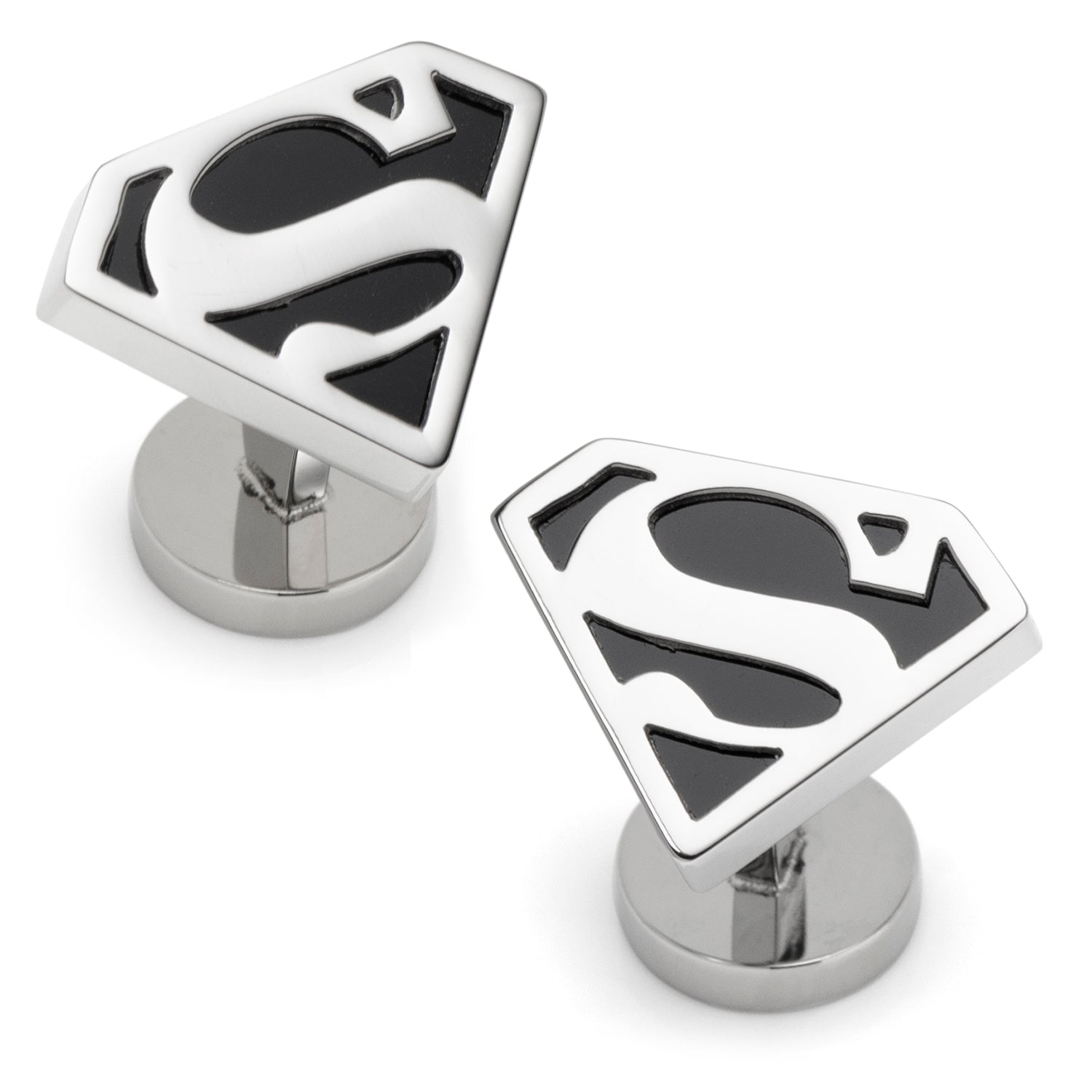  Cufflinks Superman Black Onyx Stainless Steel Cufflinks - Default Title - Bonton