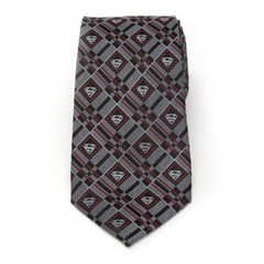 Superman Geometric Gray Silk Men's Tie