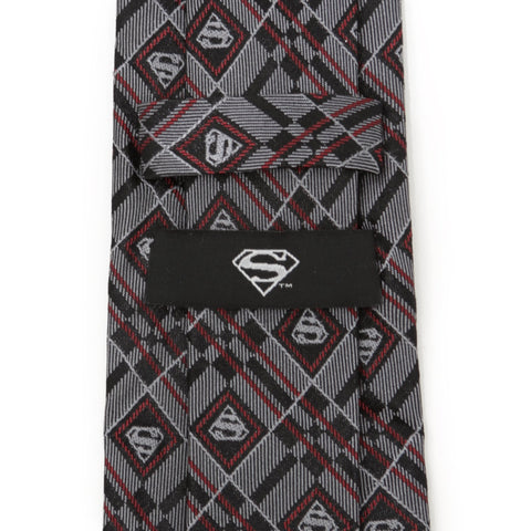 Superman Geometric Gray Silk Men's Tie