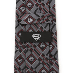 Superman Geometric Gray Silk Men's Tie