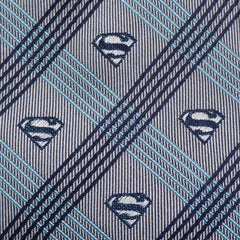 Superman Gray Plaid Tie