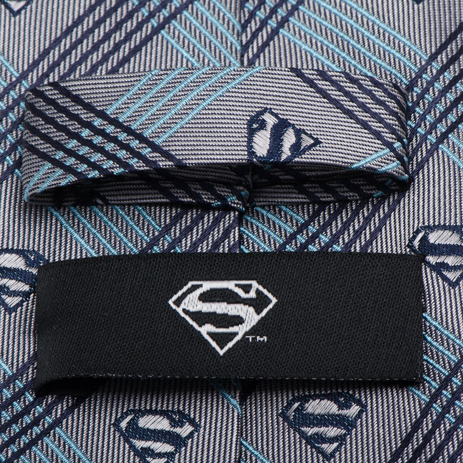  Cufflinks Superman Gray Plaid Tie - Default Title - Bonton