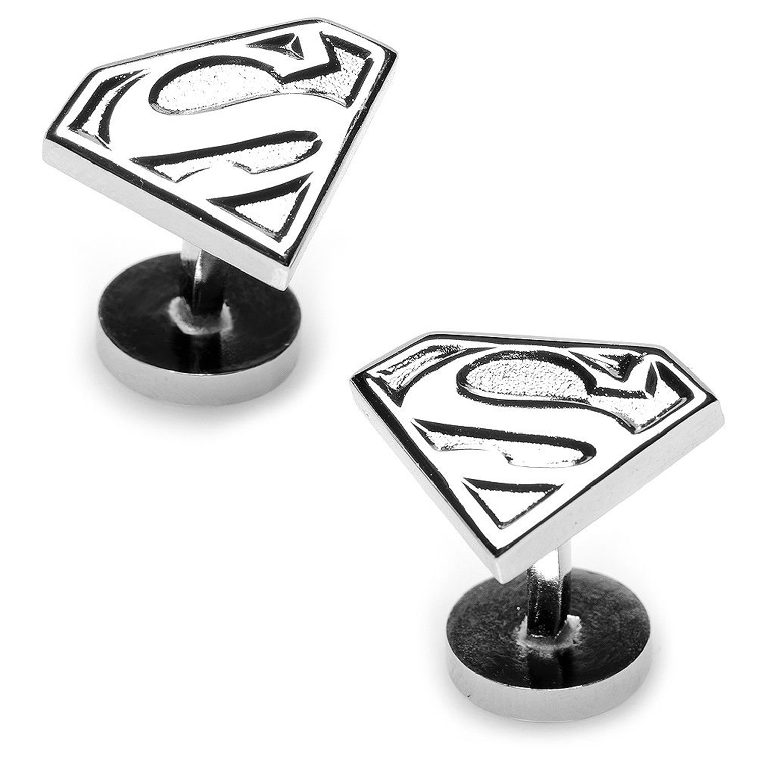  Cufflinks Silver Superman Shield Cufflinks - Default Title - Bonton