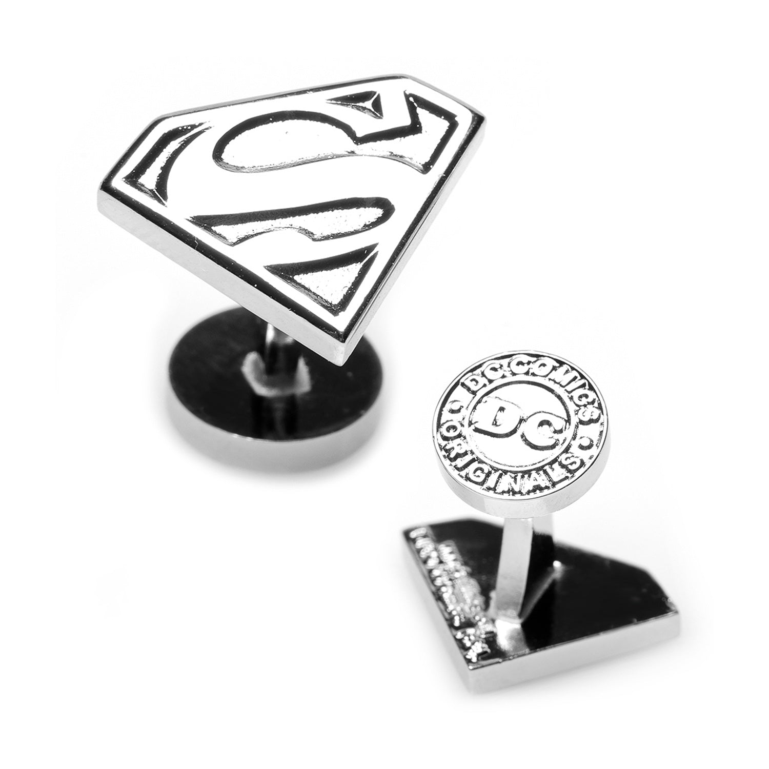  Cufflinks Silver Superman Shield Cufflinks - Default Title - Bonton