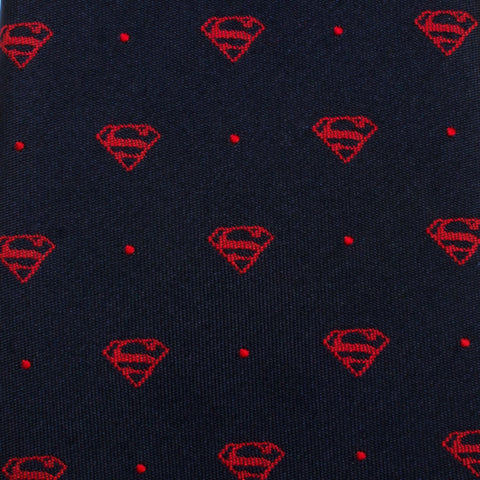 Superman Shield Navy and Red Dot Tie
