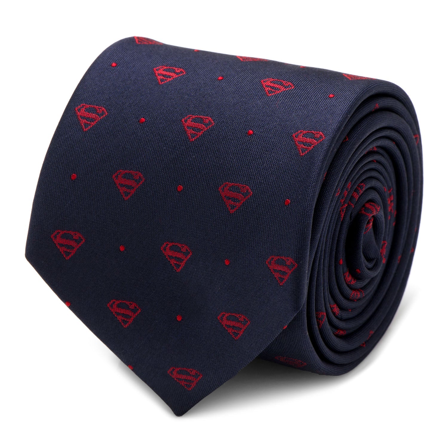  Cufflinks Superman Shield Navy and Red Dot Tie - Default Title - Bonton