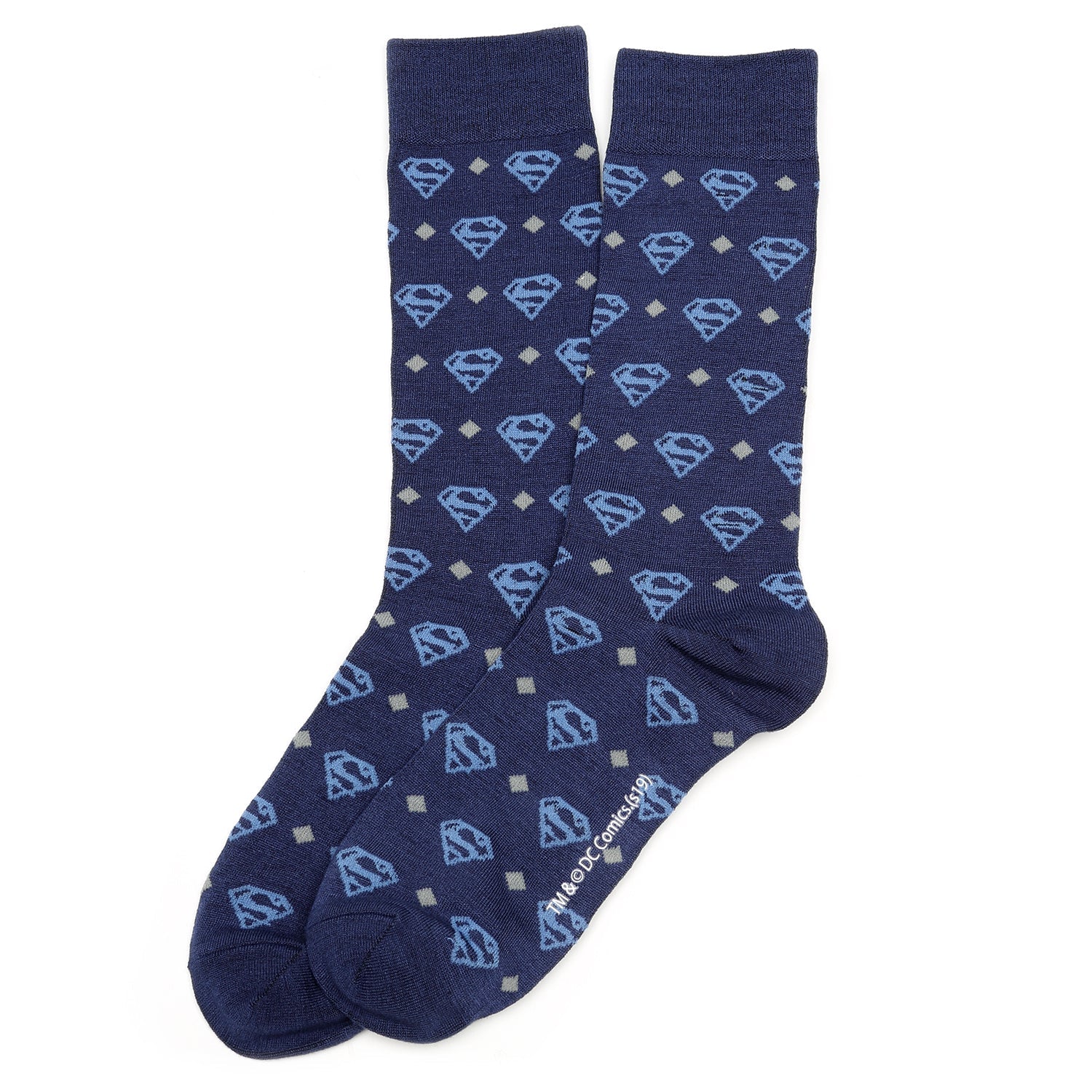  Cufflinks Superman Diamond Navy Socks - Default Title - Bonton