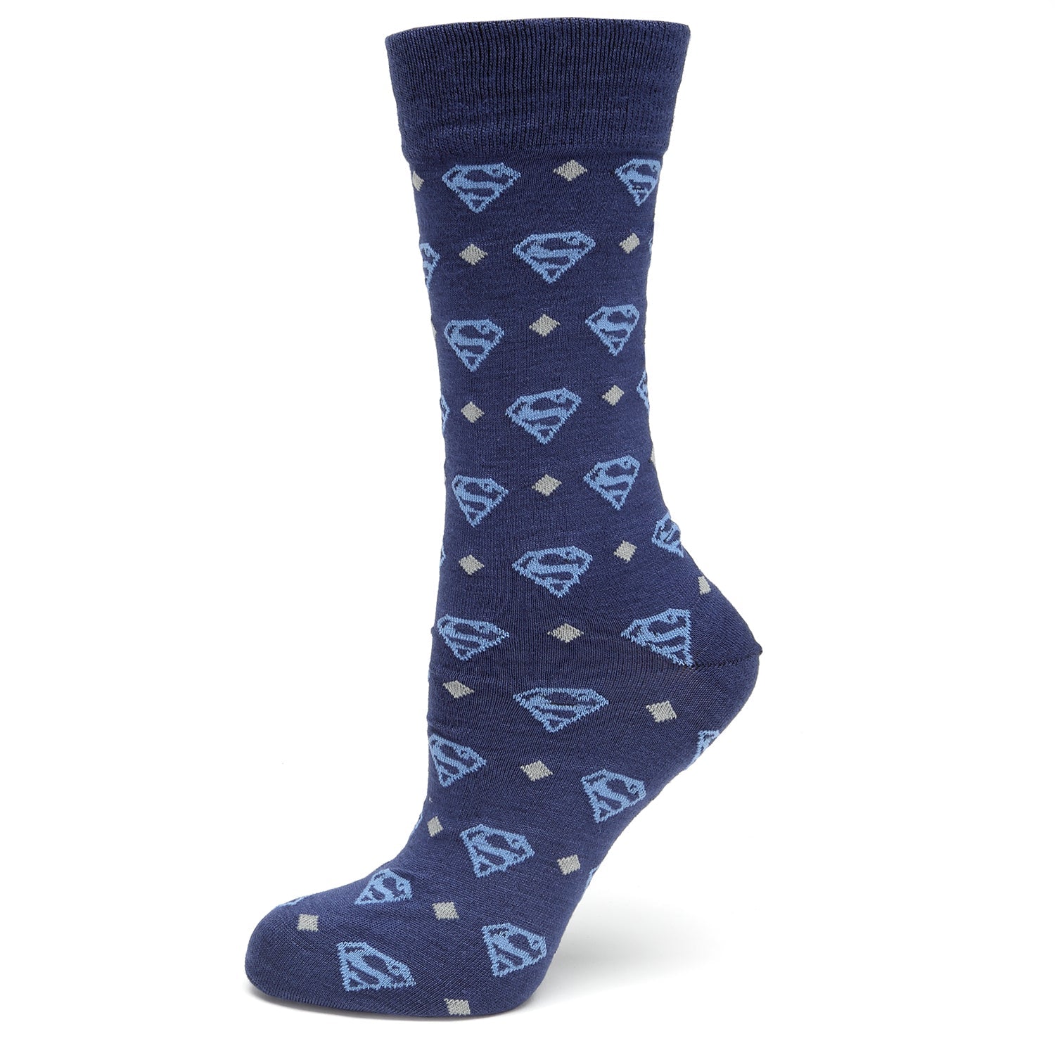  Cufflinks Superman Diamond Navy Socks - Default Title - Bonton