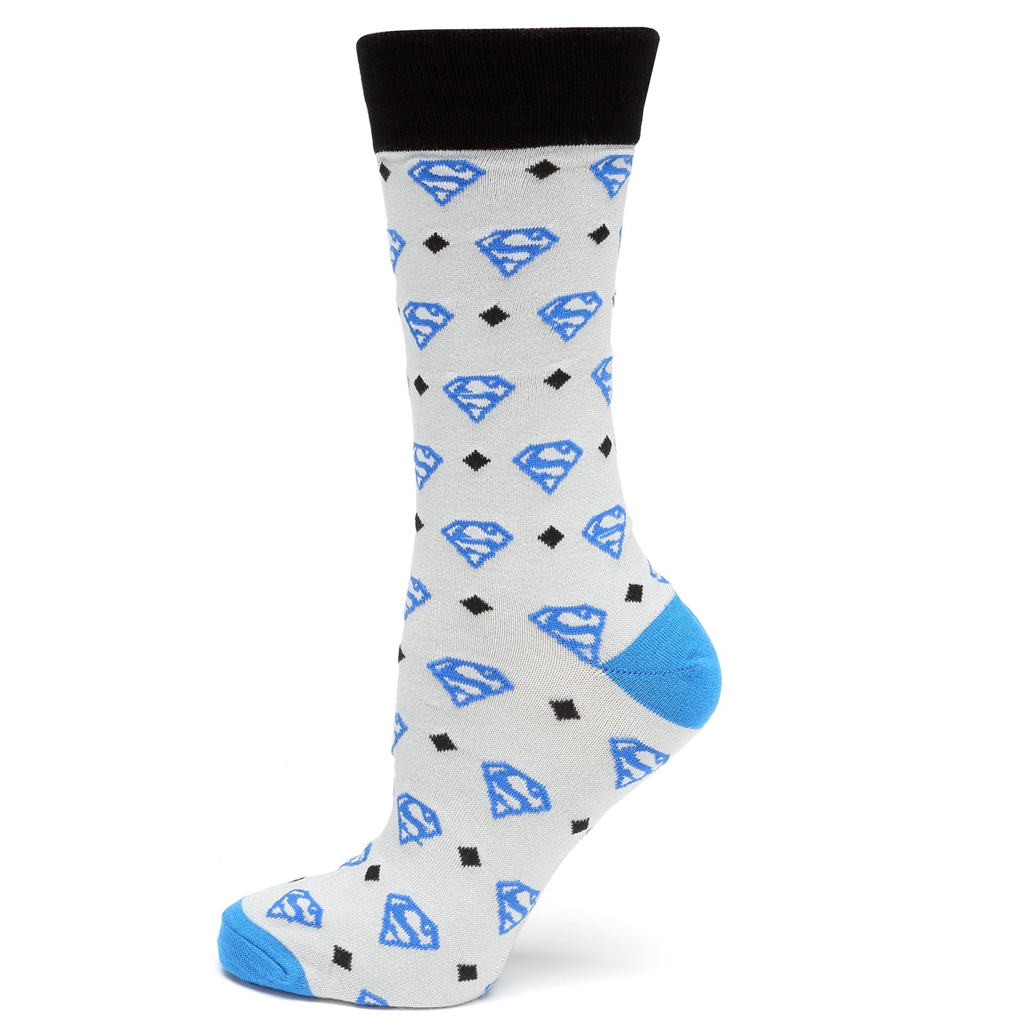  Cufflinks Superman Diamond Gray Socks - Default Title - Bonton