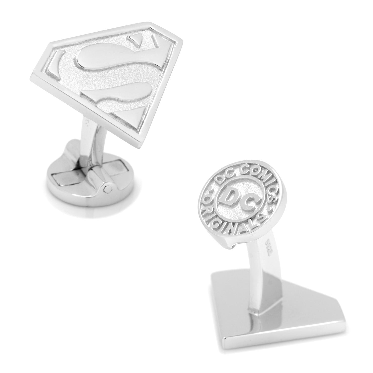  Cufflinks Sterling Silver Superman Shield Cufflinks - Default Title - Bonton