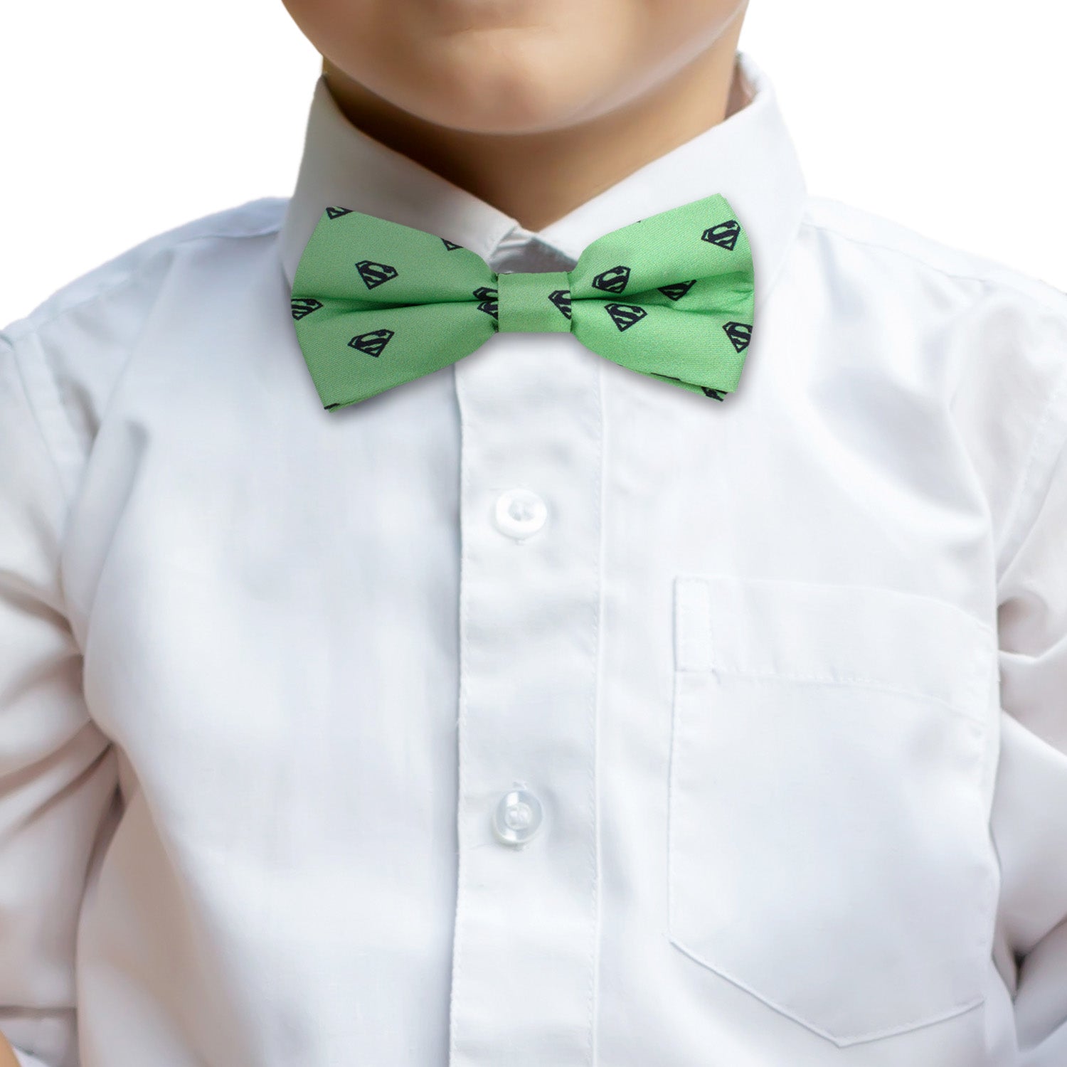  Cufflinks Superman Green Boys' Silk Bow Tie - Default Title - Bonton