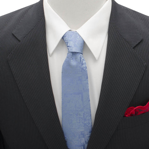 Superman Comic Blue Mens Tie
