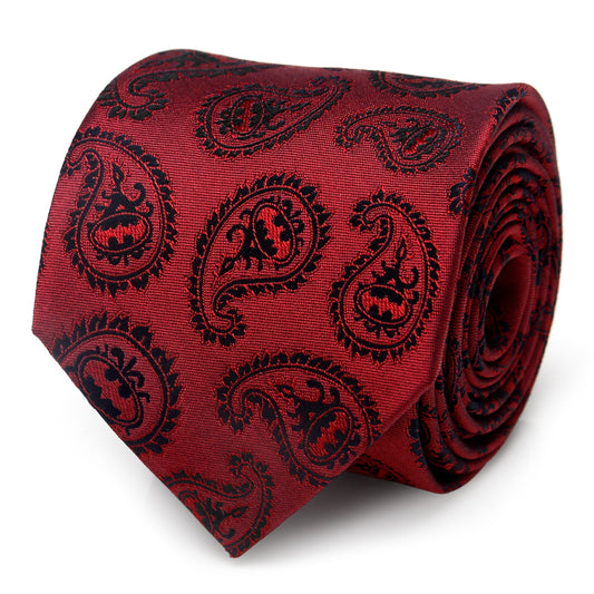 Red Batman Paisley Tie